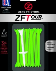 Zero Friction Tour 3-Prong Golf Tees (3-1/4 Inch, Citrus Green, Pack of 30)
