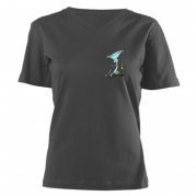 Martini Golf with Tee Women's V-Neck Dark T-Shirt by CafePress - L Charcoal