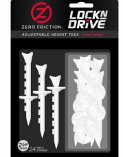 Zero Friction Lock N Drive 3-Prong Golf Tees (2-3/4 Inch, White, Pack of 24)