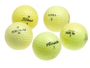 Various Brands Optic Yellow Mixed Recycled Golf Balls, 48 Pack w/mesh bag