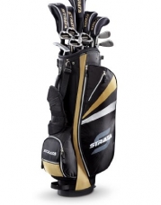 Strata Plus Men's Complete Golf Set with Bag, 18-Piece (Left Hand, Gold, Driver, Fairways, Hybrids, Irons, Putter)
