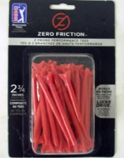 Zero Friction Zftour Golf Tees 40 Count 2.75 Red