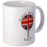 Great Britain union jack golf ball on tee Mug Mug by CafePress