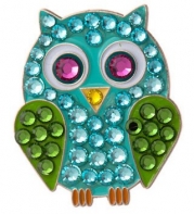 Bonjoc Blue Owl Swarovski Crystal Ball Marker