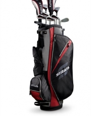 Strata Men's Complete Golf Set with Bag, 13-Piece (Right Hand, Red, Driver, Fairway, Hybrids, Irons, Putter)