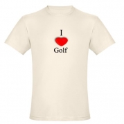 CafePress Golf Organic Cotton Tee Organic Men's Fitted T-Shirt - L Natural