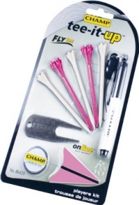 Tee-it-Up Golf Pink Fly Tees Marker Divot Tool Black Marker Pack