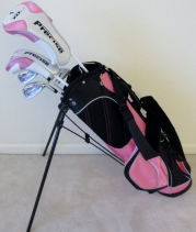Girls Junior Golf Club Set with Stand Bag for Kids Ages 8-12 Pink Color Right Handed Premium Professional Quality