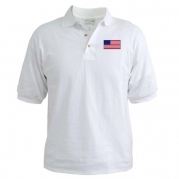 CafePress American Flag Golf Shirt - L White