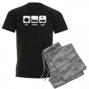 CafePress Eat Sleep Golf Men's Dark Pajamas Men's Dark Pajamas - L With Grey Camo Pant