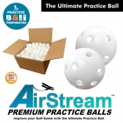 AirStream Wiffle Style Practice Golf Balls Bulk Box - Available In: 3 Sizes & Two Colors (White, 240 Balls)