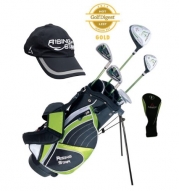 Paragon Rising Star Kids Golf Clubs Set / Ages 8-10 Green With Hat / Left-Hand