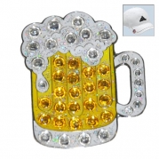 Navika Swarovski Crystal Golf Ball Marker & Hat Clip - Beer Mug
