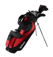 WILSON ULTRA Mens Left Handed 10 Piece Complete Package Golf Club Set w/Bag Red