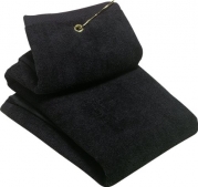 Port Authority - Grommeted Tri-Fold Golf Towel. >> One size,Black