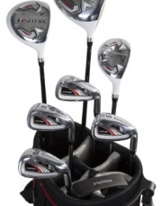 Pinemeadow Golf Men's Nitrix Pro Set Driver, 3 Wood, Hybrid, 6/7-PW Irons, Putter Bag (Right Hand, Graphite/Steel, Regular)