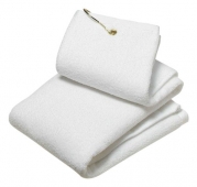 Port Authority Grommeted Tri-Fold Golf Towel, White, One Size