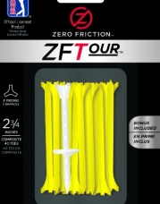 Zero Friction Tour 3-Prong Golf Tees (2-3/4 Inch, Yellow, Pack of 40)