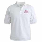CafePress Proudly Wearing Pink 2 Daughter Golf Shirt - L White