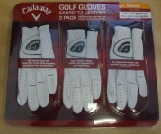 Callaway Premium Cabretta Leather Golf Gloves, Large, 3-Pack