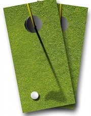 Golf Club Ball Cornhole Wraps Boards Set Bean Bag Toss and 8 Aca Regulation Bags