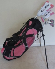 Left Handed Girls Junior Golf Club Set with Stand Bag for Kids Ages 8-12 Pink Color LH Premium Professional Quality