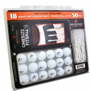 Reload Recycled Golf Balls (18-Pack) Top Flite Golf Balls with Gloves and Tees