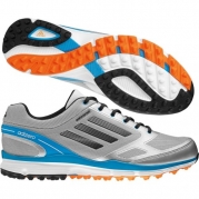 adidas Men's Adizero Sport II Golf Shoe,Metallic Silver/Carbon/Solar Blue,12 M US