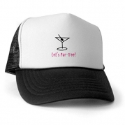 CafePress Let's Par-Tee Pink Trucker Hat - Standard Black/White