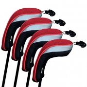 Andux Golf Hybrid Club Head Covers Set Of 4 Interchangeable No. Tag (red)