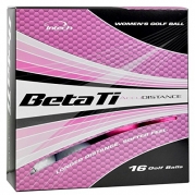 Intech Women's Beta Ti Distance Ball (White and Pink, 16 Pack)
