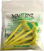 Martini Golf 3-1/4 Durable Plastic Tee 5-Pack ( Color:Yellow) by ProActive