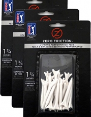 NEW Zero Friction White Tees 1¾ Plastic 3 Packs of 20/ 60 Total 3 Prong / 1.75