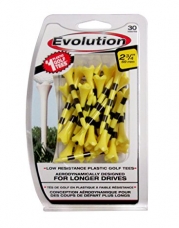 Pride Golf Tee Evolution Striped Golf Tees (Pack of 30), 2-3/4, Yellow
