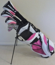 New Ladies Complete Golf Club Set for Petite Women 5'0-5'5 Tall Driver, Fairway, Wood Hrbrids, Irons, Putter, Stand Bag Premium Model