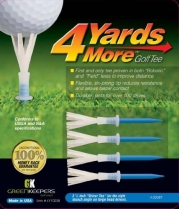 4 More Yards Plastic Golf Tees - 3 1/4 - Blue (4 Tees), Model: