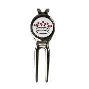 Crown Golf Ball Marker with Golf Ball Mark Magnetic Divot Repair Tool (5.Antique nickel)