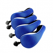 Craftsman Golf 4x Thick Neoprene Black Blue Hybrid Golf Club Head Cover Headcovers (Blue)
