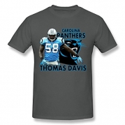 M07H Men's Tshirt Carolina Panthers Thomas Davis Super Bowl 50 DeepHeather Size XXL