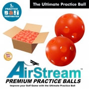 AirStream Wiffle Style Practice Golf Balls Bulk Box - Available In: 3 Sizes & Two Colors (Orange, 60 Balls)