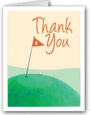 Simple Thank You Golf Tee Note Card - 10 Boxed Cards & Envelopes