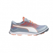 PUMA Men's Biodrive Golf Shoe, Tradewinds/White/Vibrant Orange, 10.5 M US