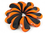 Scorpion Premium Golf Iron Club Head Covers Neoprene, Set of 10, Gary & Orange