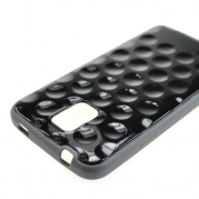 For Samsung Galaxy S5 - Wydan Glossy Smooth Golf Ball Textured Case Cover-Black w/ Wydan Black Stylus Pen