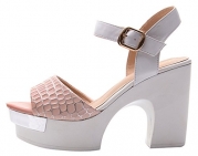 T&Mates Women's New Platform Leather Fashion Summer Heels Pumps(7 B(W) US, pink)