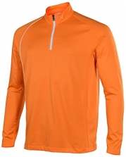 Puma Men's Golf 1/4 Zip Long Sleeve Polo, Vibrant Orange, Medium