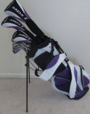 Ladies Complete Professional Golf Set Womens Right Handed Graphite Shafted Clubs Driver, Fairway Wood, Hybrid, Irons Putter & Bag Lavender Color