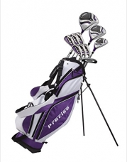 Custom made Ladies Tall Complete Right Hand Golf Club set for Women 5'6 to 6'0 Tall Includes Driver, Wood, Hybrid, Stainless Irons, Putter, Stand Bag Purple