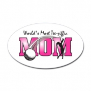 Tee-riffic Mom Oval Sticker Golf Sticker Oval by CafePress - White