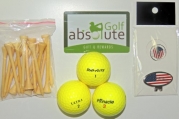48 Yellow Mix Golf Balls,Grade A/B With Free Tee's & Magnetic American Flag Golf Ball Marker/Hat Clip